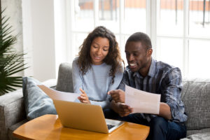 Couple looking over finances